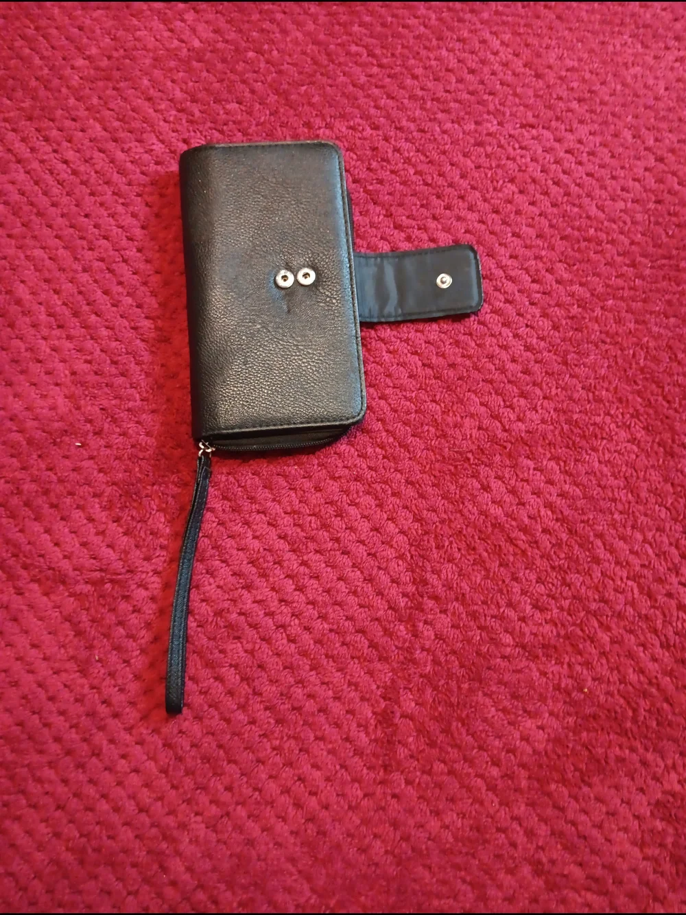 Black Leather Wristlet Wallet